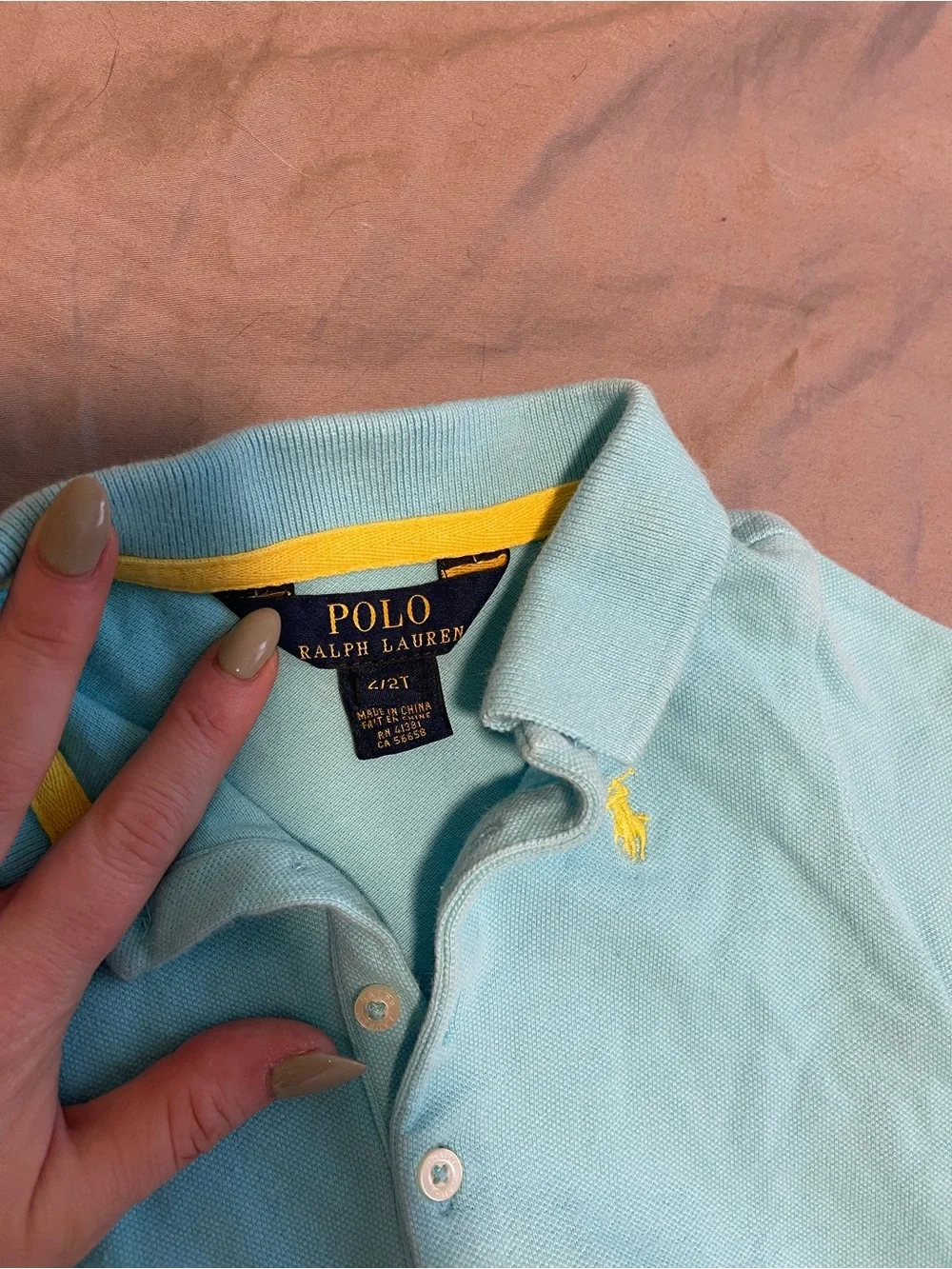 Ralph Lauren Toddler Polo in Light Blue with Yellow Accents